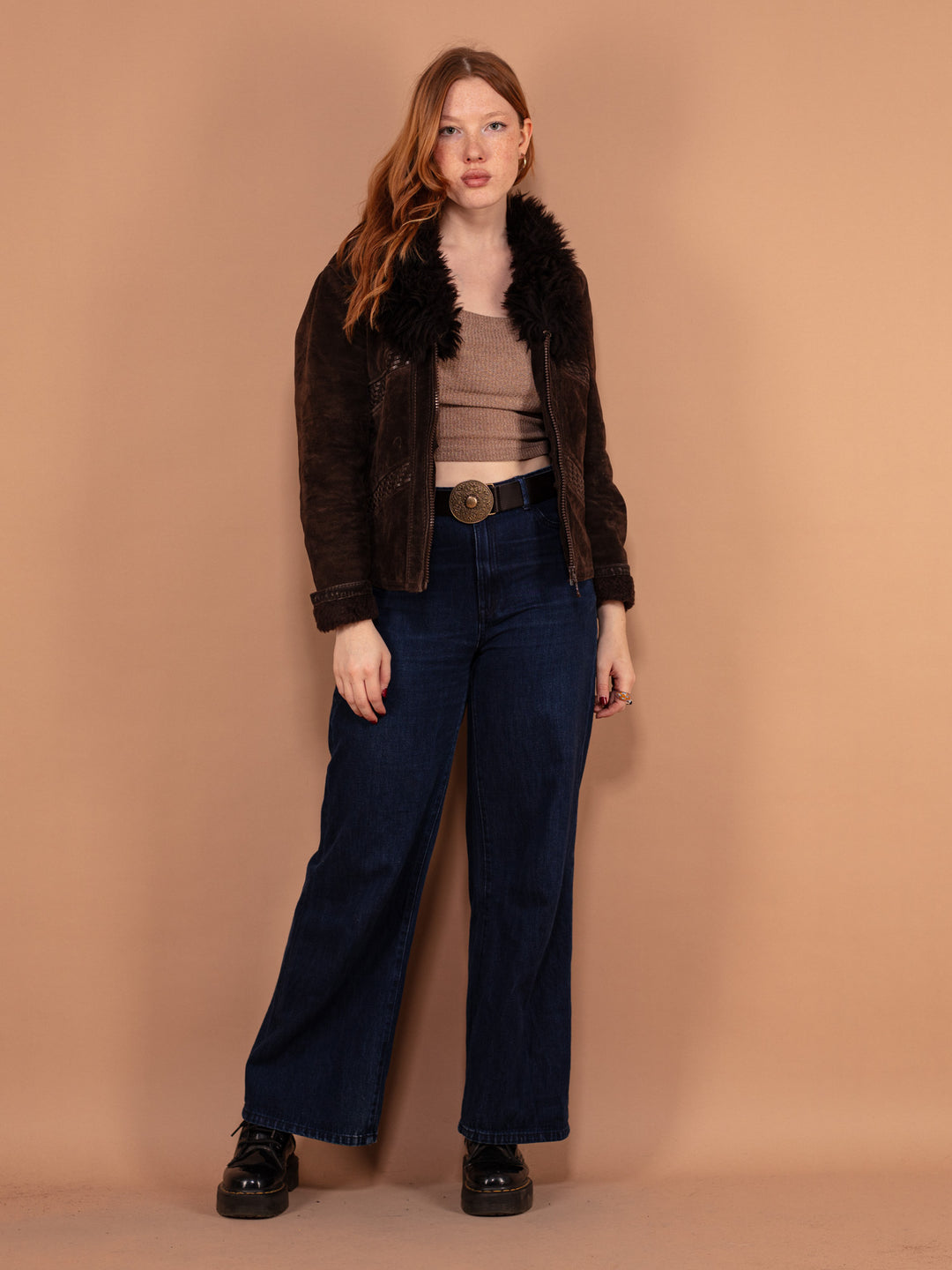 Vintage 70's Women Penny Lane Suede Jacket in Brown - NorthernGrip