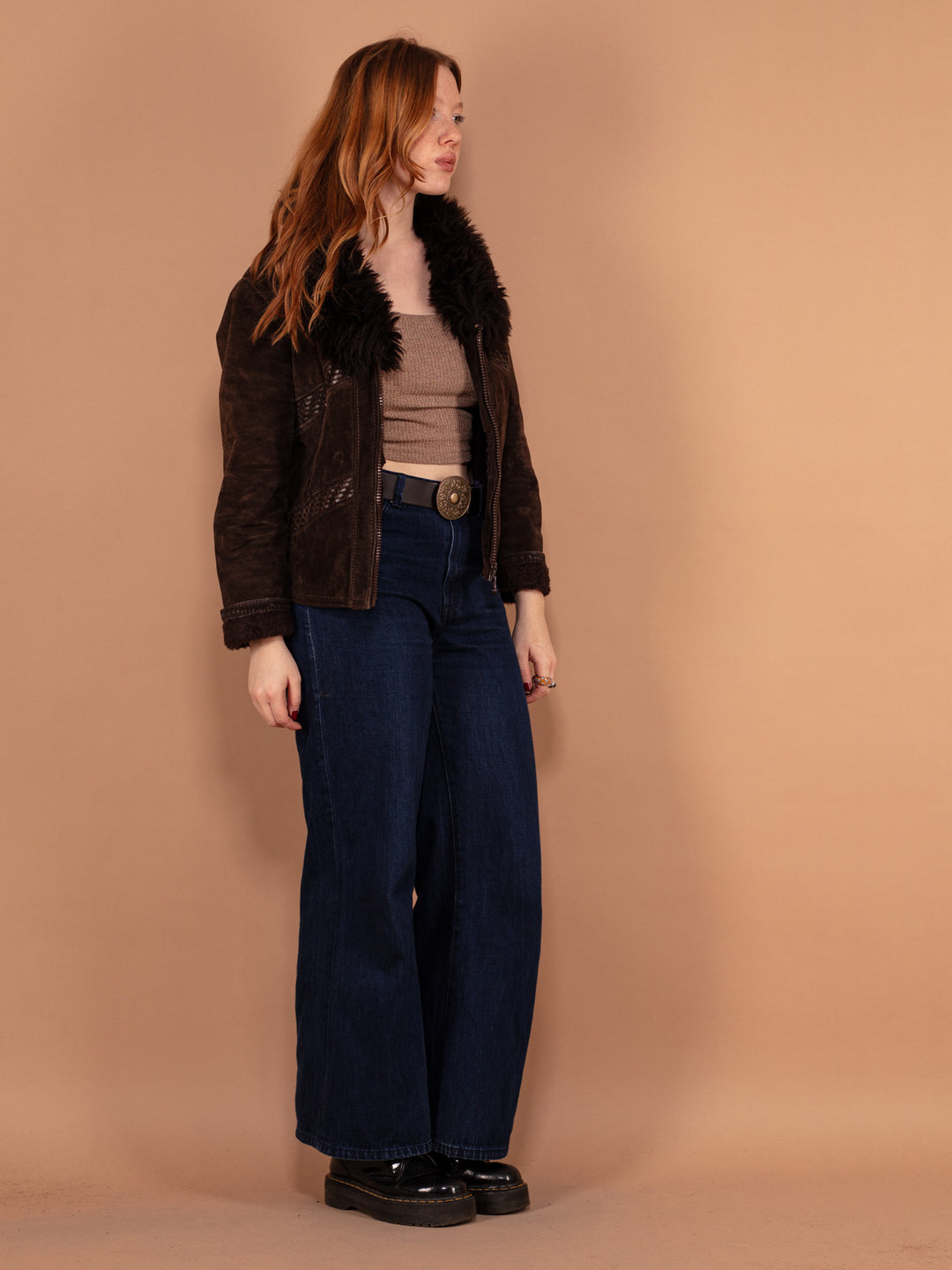 Vintage 70's Women Penny Lane Suede Jacket in Brown - NorthernGrip