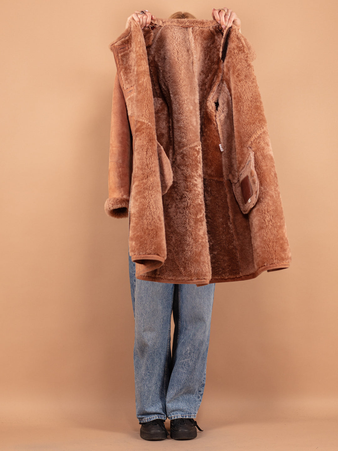 Vintage Women Sheepskin Coat in Brown - NorthernGrip