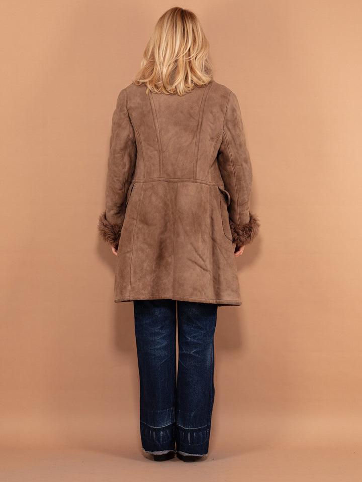 Vintage 70's Women Sheepskin Coat in Beige - NorthernGrip