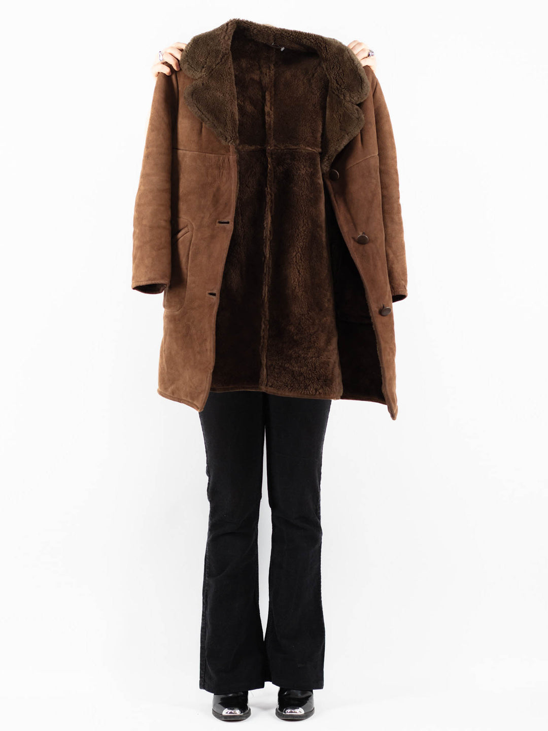 Vintage 70's Women Sheepskin Coat in BrownV9755