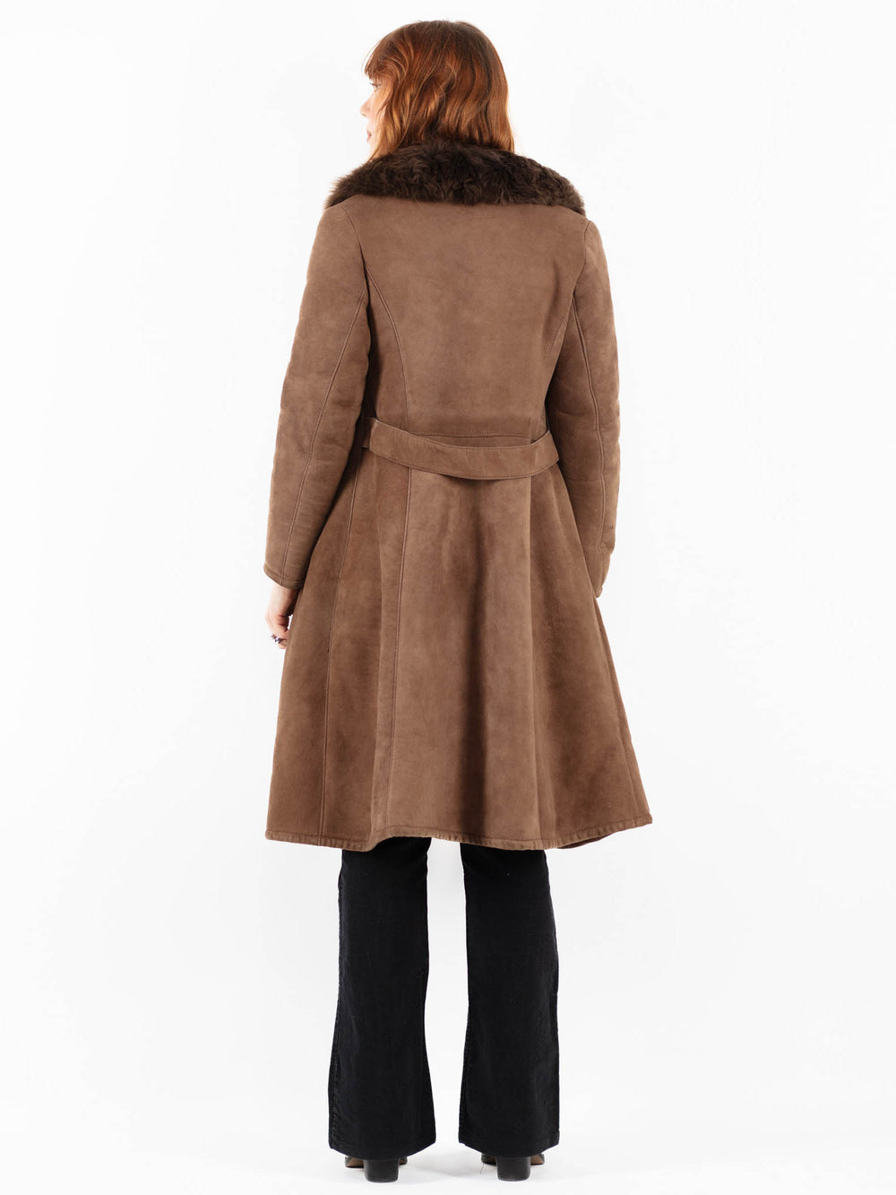 Vintage 70's Women Sheepskin Coat in BrownV9756