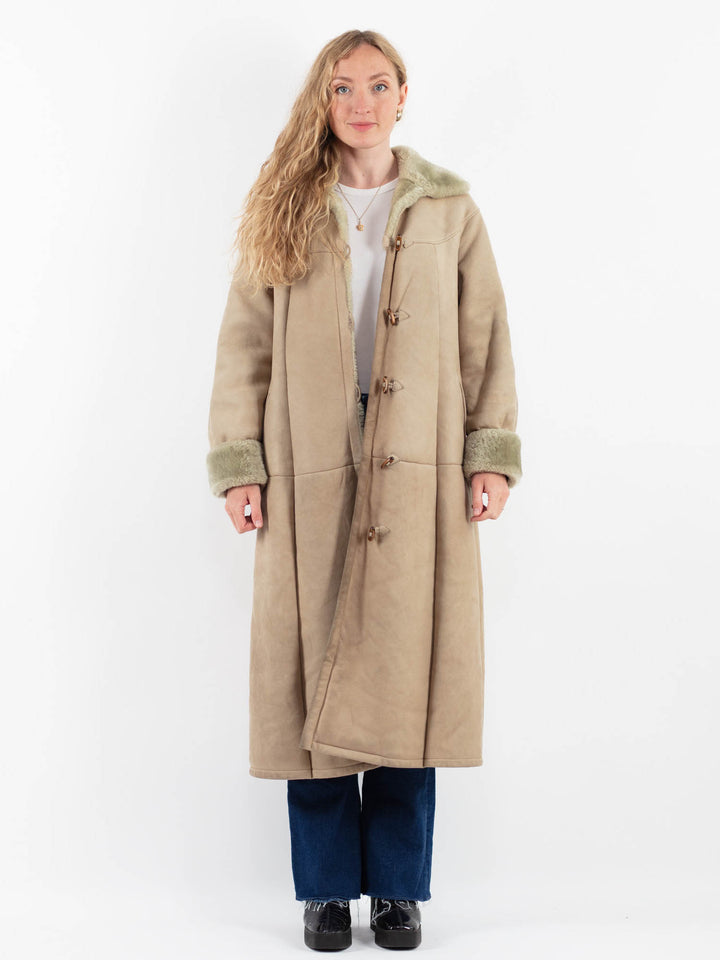 Vintage 70's Women Sheepskin Coat in BeigeV9872