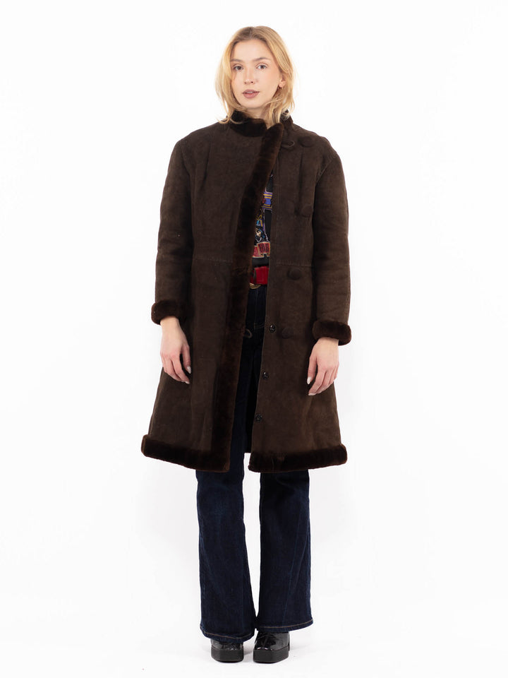 Vintage 70's Women Sheepskin Coat in BrownA1111