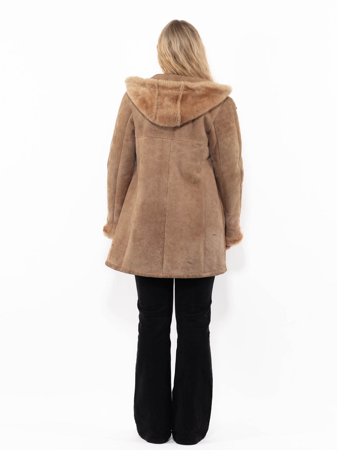Vintage 70's Women Sheepskin Coat in BeigeA0928