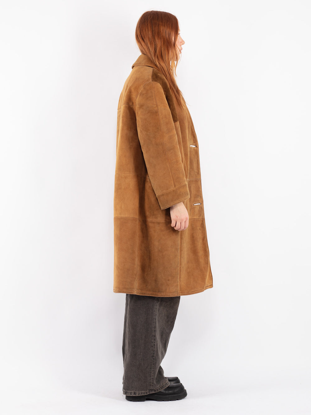 Vintage 70's Women Sheepskin Coat in Brown