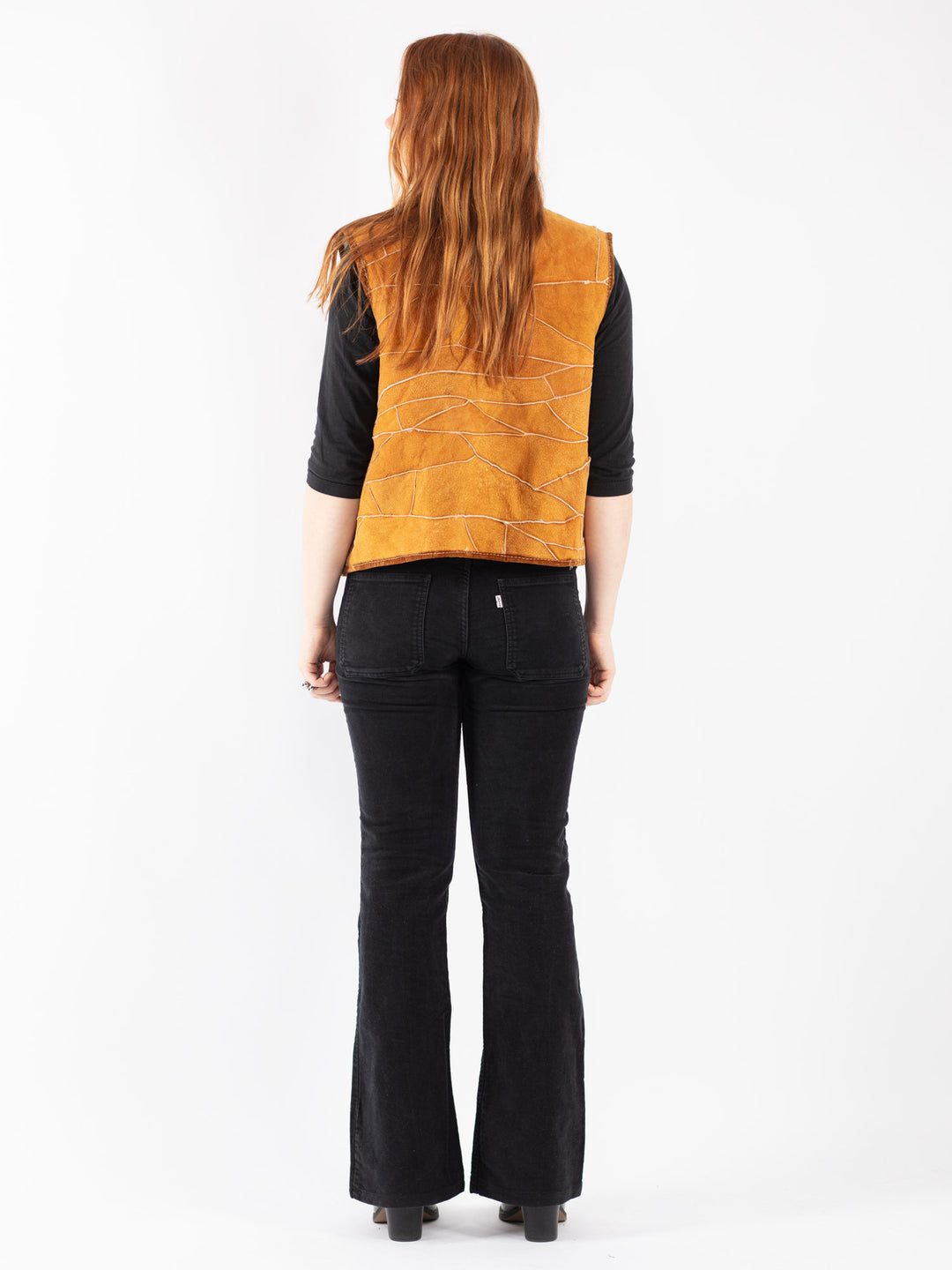 Vintage 70's Women Sheepskin Vest in Brown
