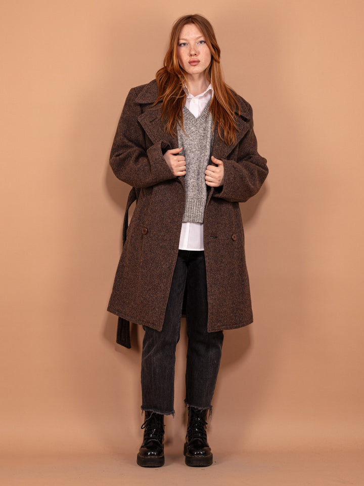 Vintage 70's Women Wool Coat in Brown - NorthernGrip