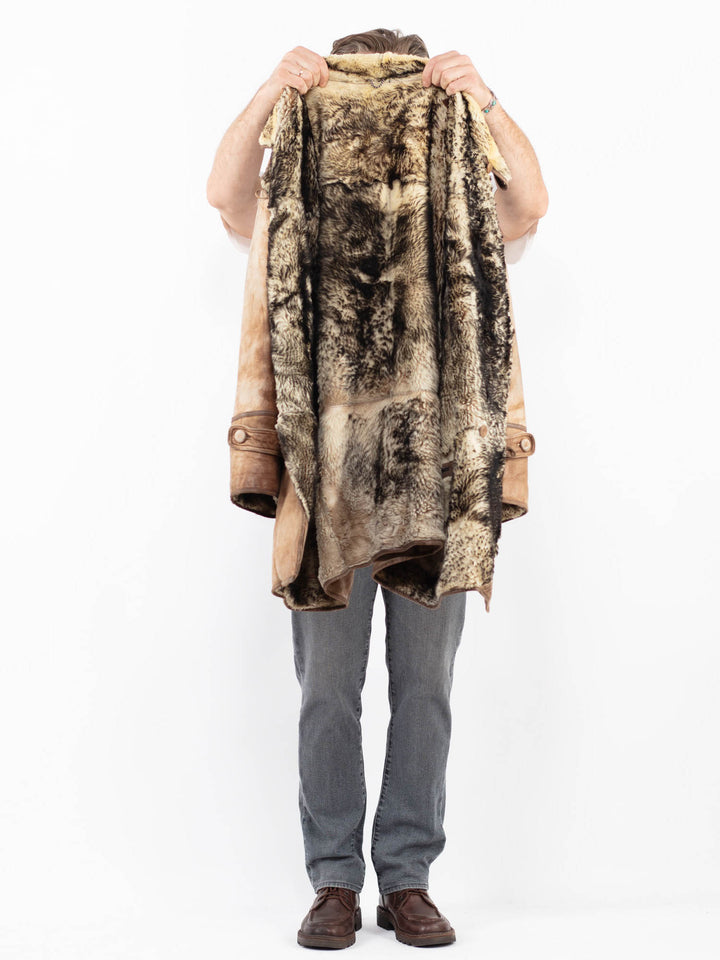 Vintage 80's Men Sheepskin Coat in BeigeZ2119
