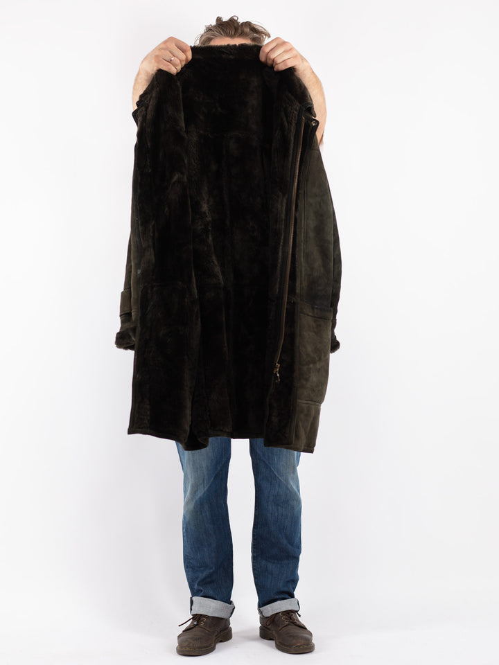 Vintage 80's Men Sheepskin in Green