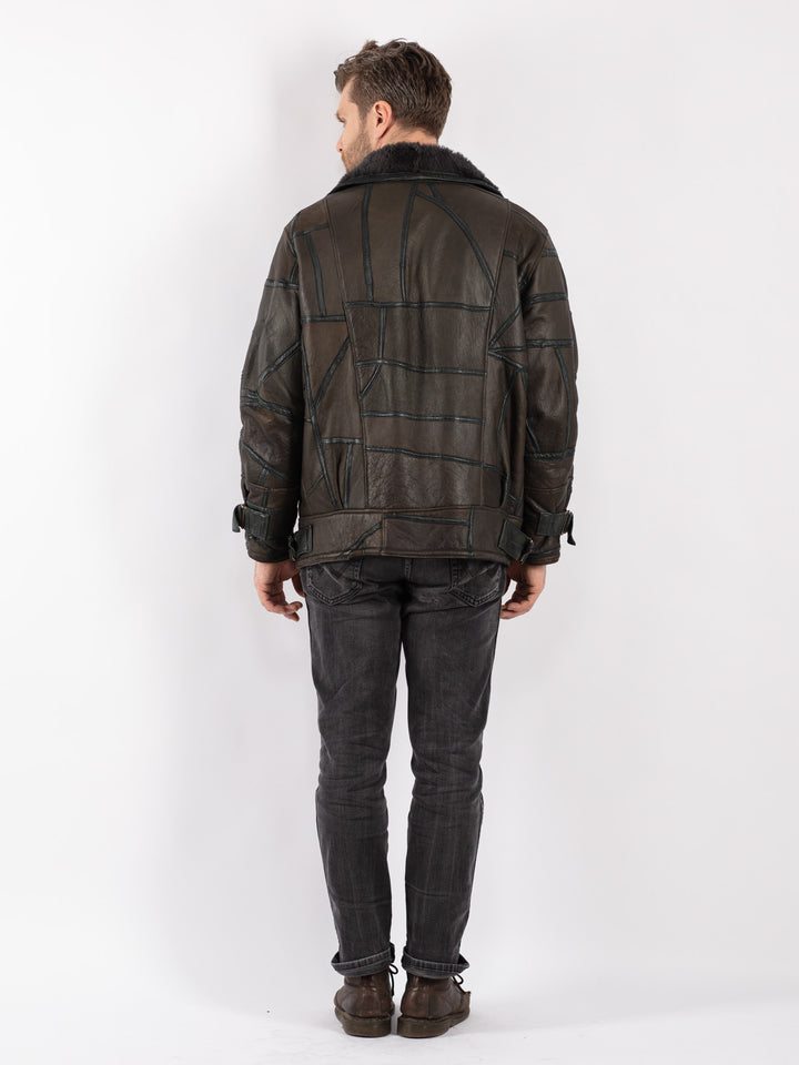 Vintage 80's Men Sheepskin in Green
