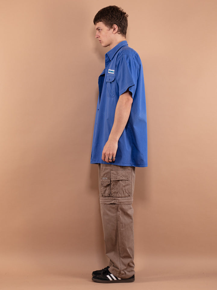 Vintage 80's Men Short Sleeve Work Shirt - NorthernGrip