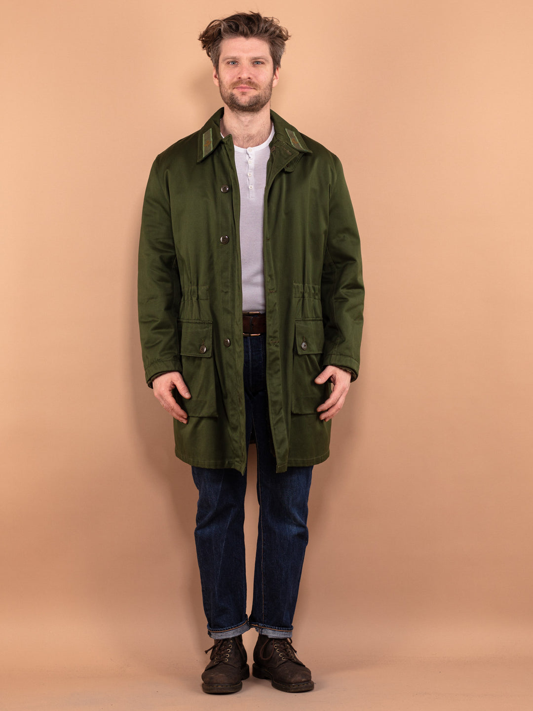 Vintage 80's Men Swedish Military Parka Coat in Green - NorthernGrip
