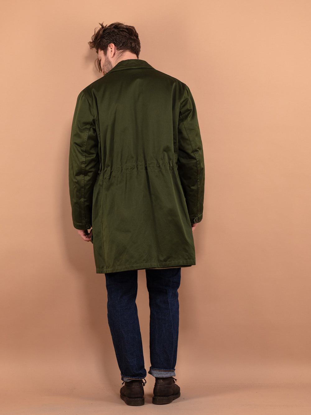 Vintage 80's Men Swedish Military Parka Coat in Green - NorthernGrip