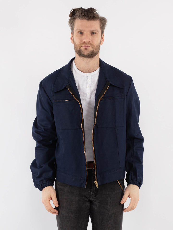 Vintage 80's Men Work Jacket in Blue