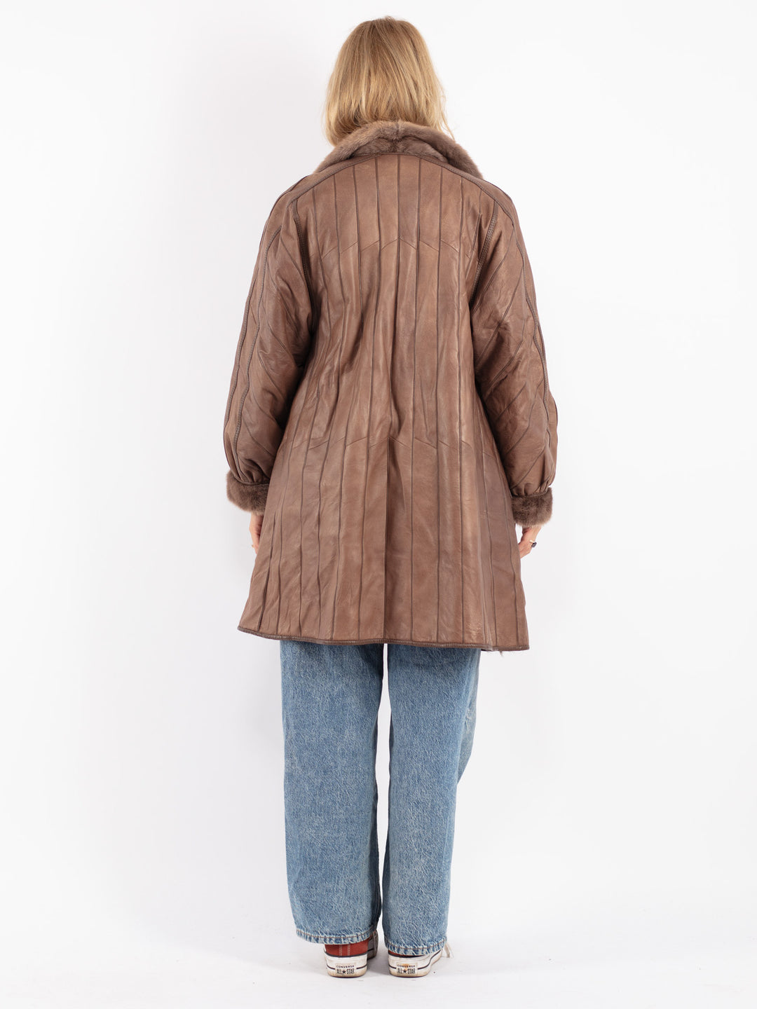 Vintage 80's Women Leather Coat in