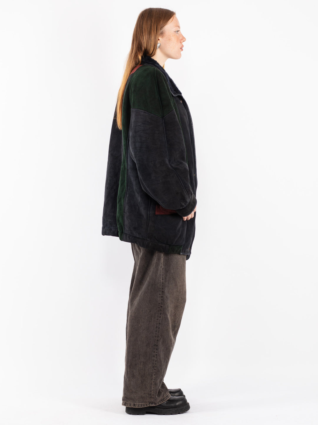 Vintage 80's Women Sheepskin Coat in Multi