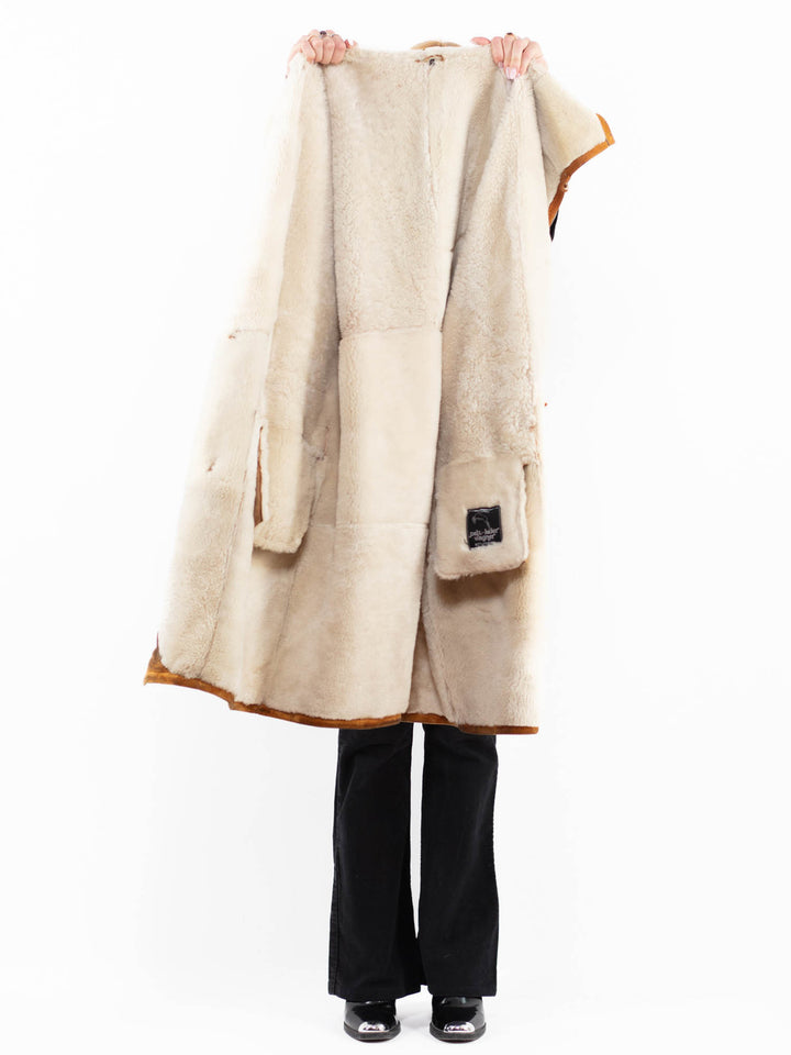 Vintage 80's Women Sheepskin Coat in BrownA1048