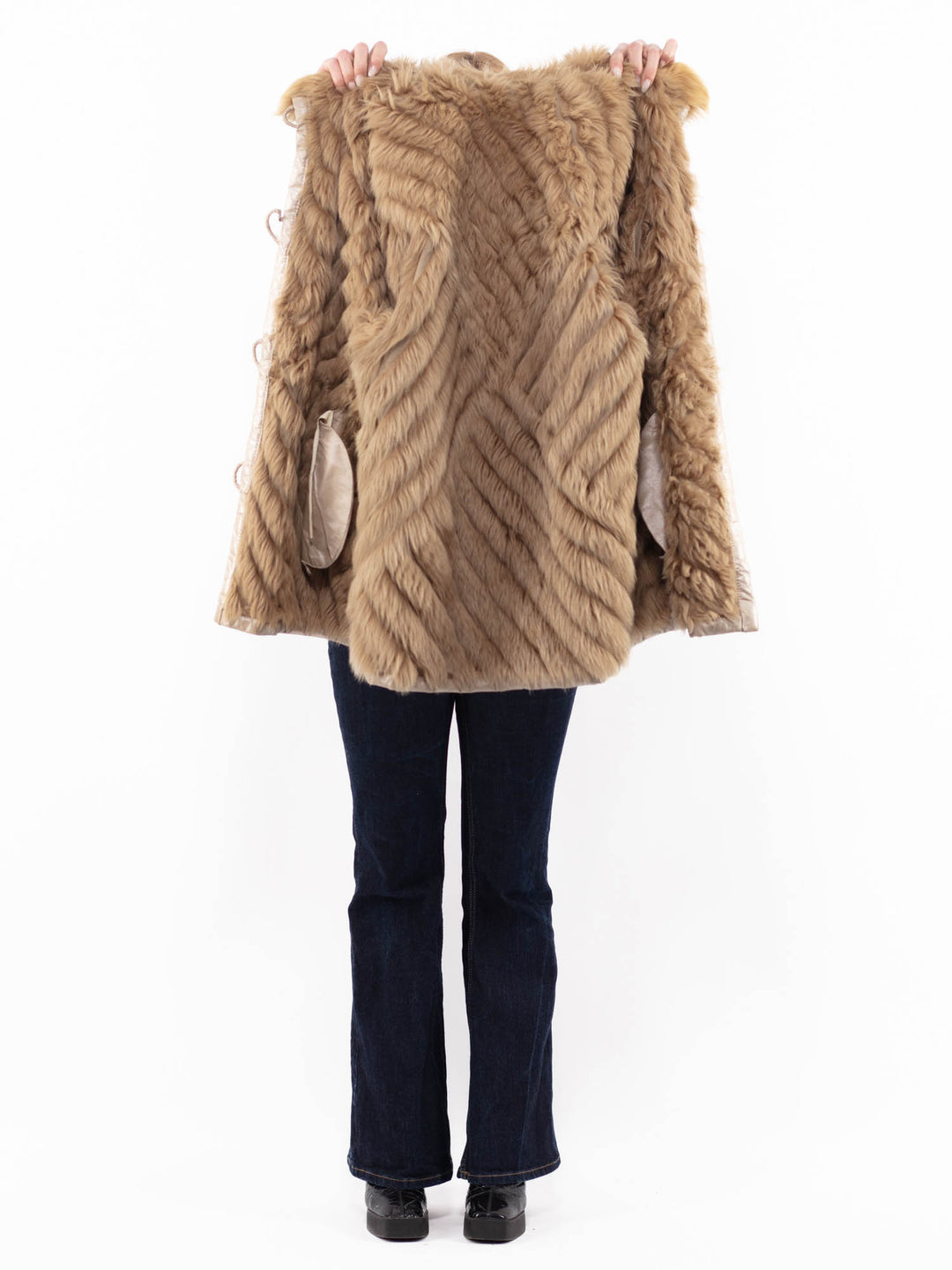Vintage 80's Women Sheepskin Coat in BrownA1094