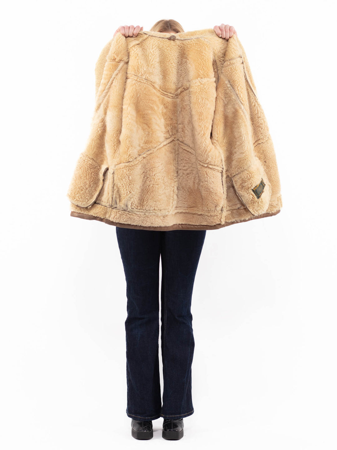 Vintage 80's Women Sheepskin Coat in BrownA1103