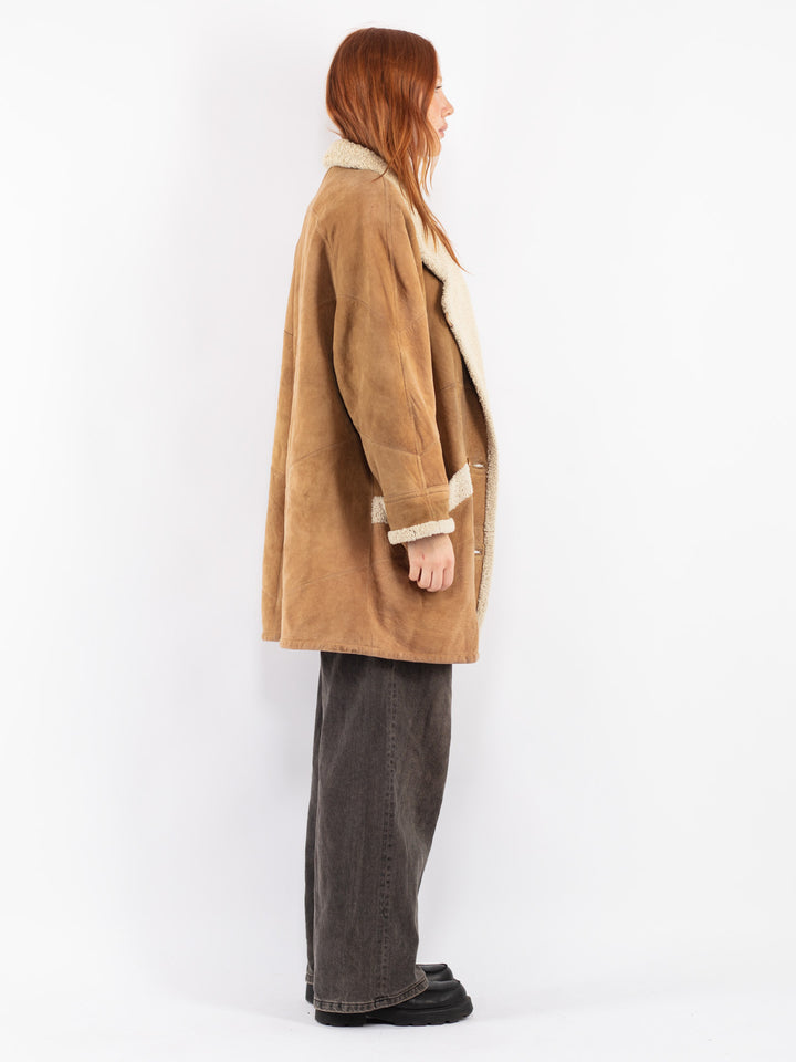 Vintage 80's Women Sheepskin Coat in