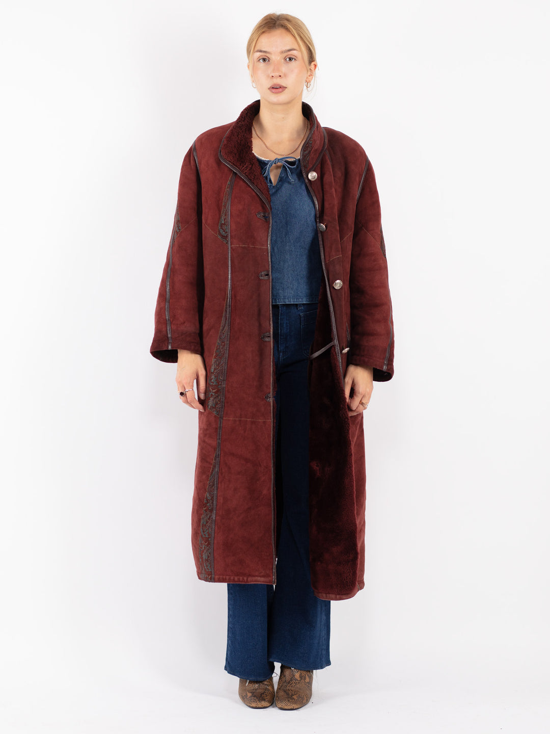 Vintage 80's Women Coat in Red