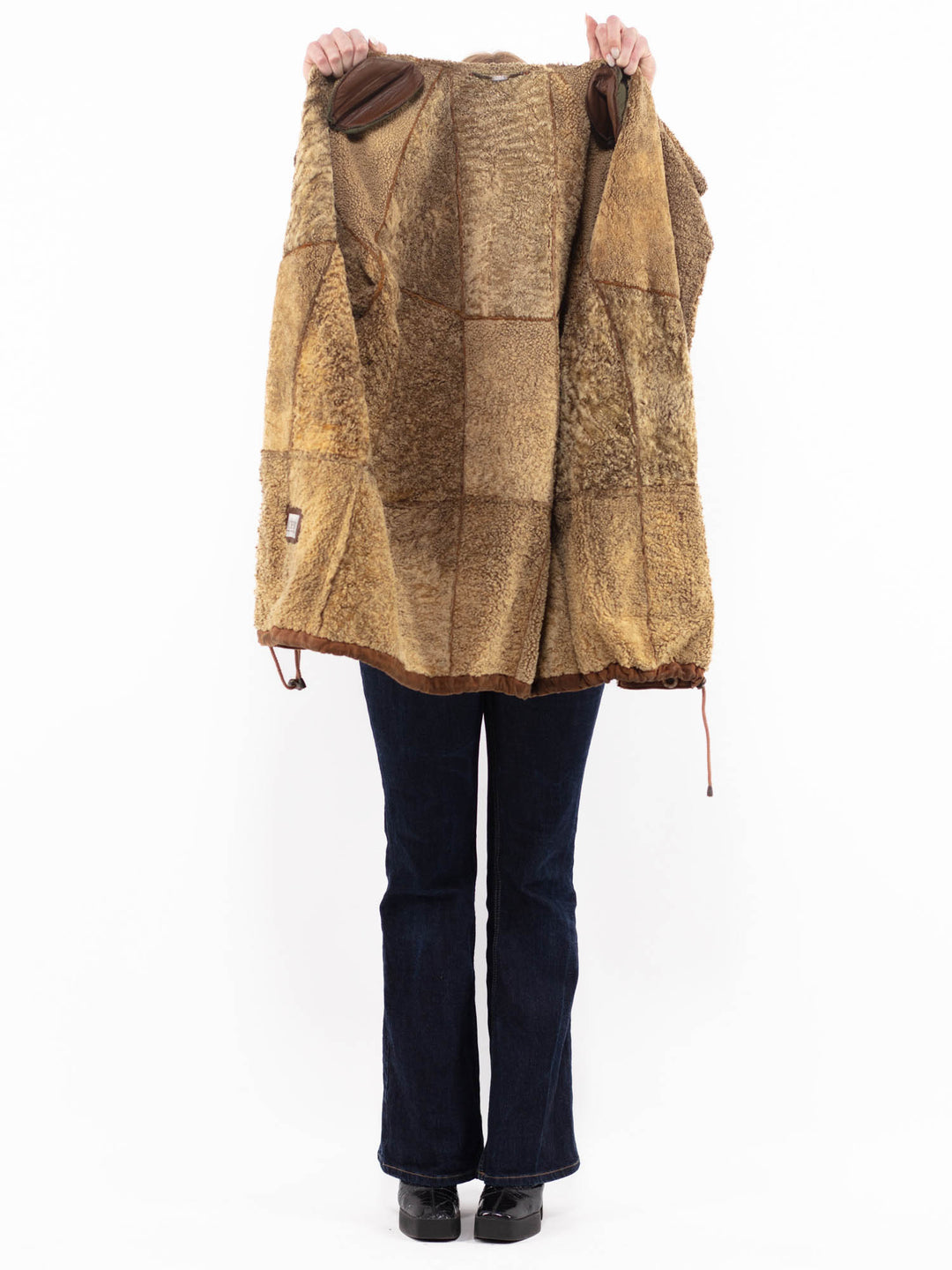 Vintage 90's Women Sheepskin Coat in BrownA1123