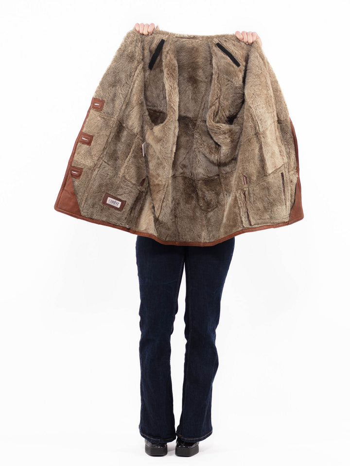Vintage 90's Women Sheepskin Coat in BrownA1124