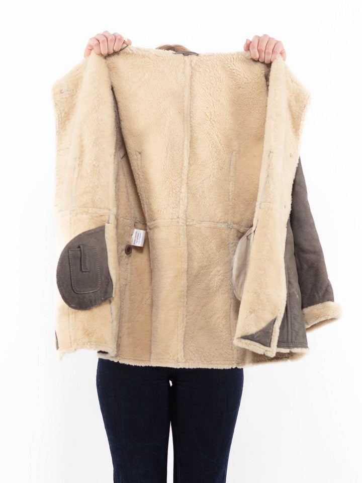 Vintage 90's Women Sheepskin in GrayA1129