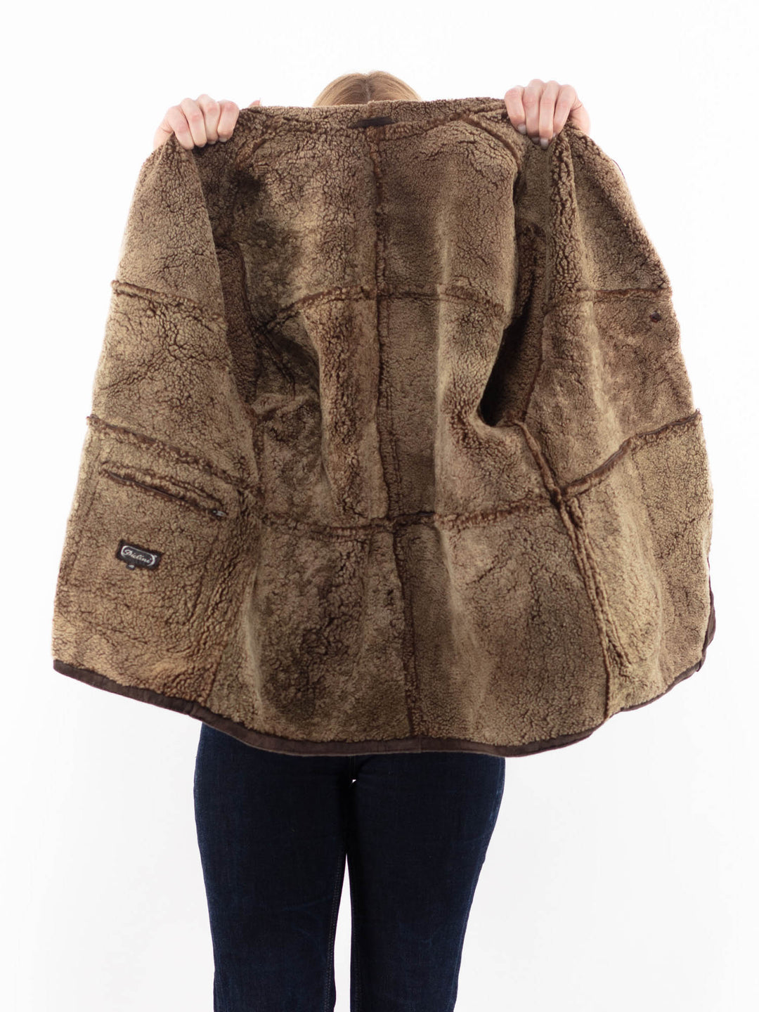 Vintage 90's Women Sheepskin Jacket in BrownA1143