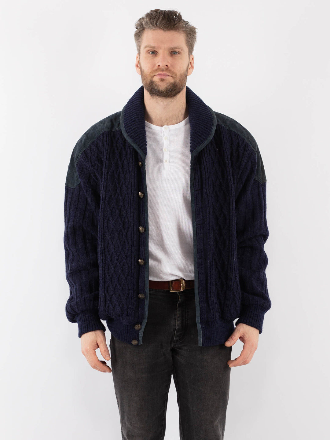 Vintage 90's Men Cardigan in BlueZ963