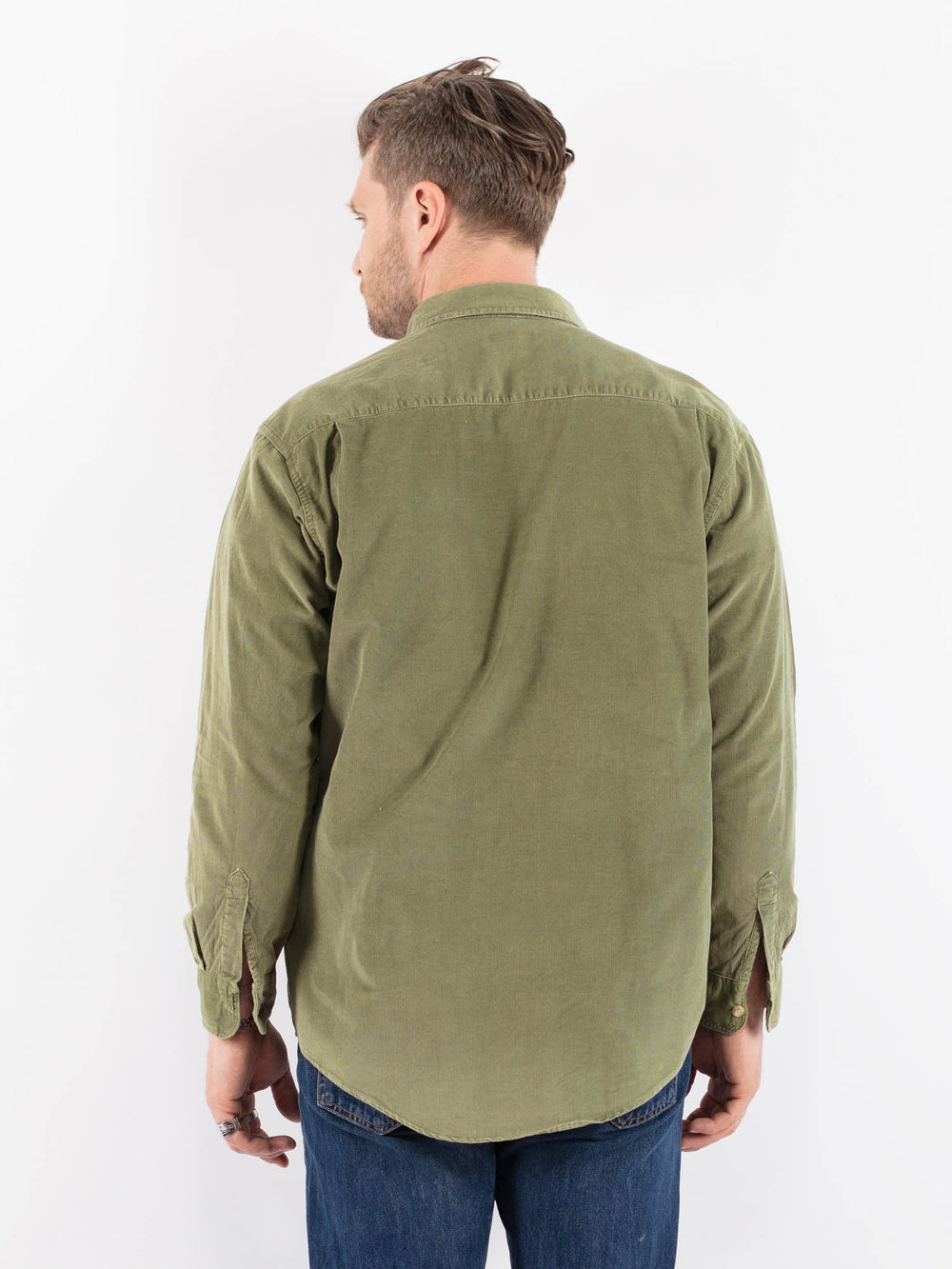 Vintage 90's Men Corduroy Shirt in GreenZ1483