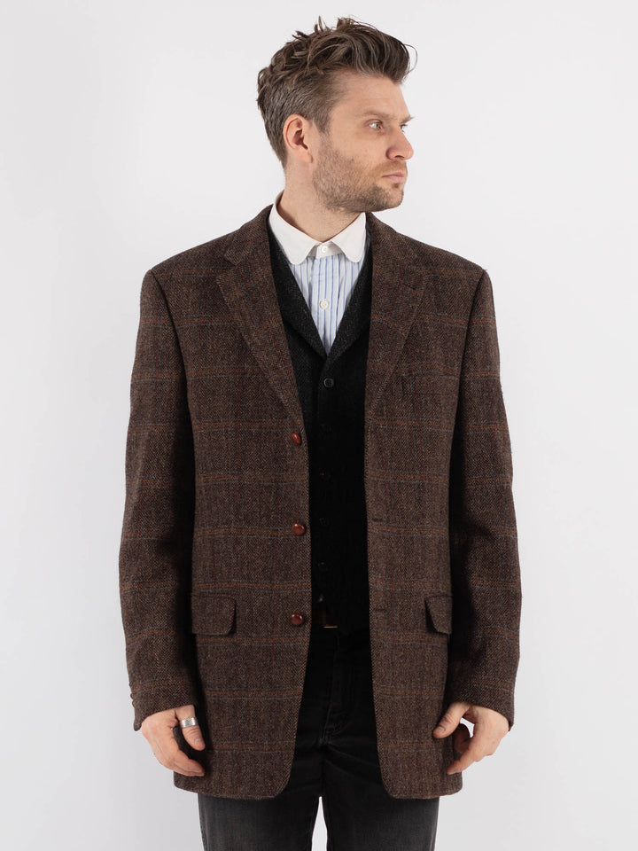 Vintage 90's Men Harris Tweed Jacket in Brown - NorthernGrip