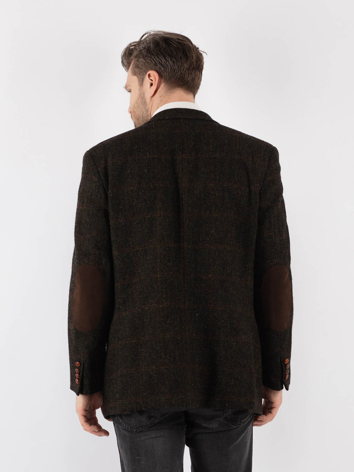 Vintage 90's Men Harris Tweed Jacket in Dark Green - NorthernGrip