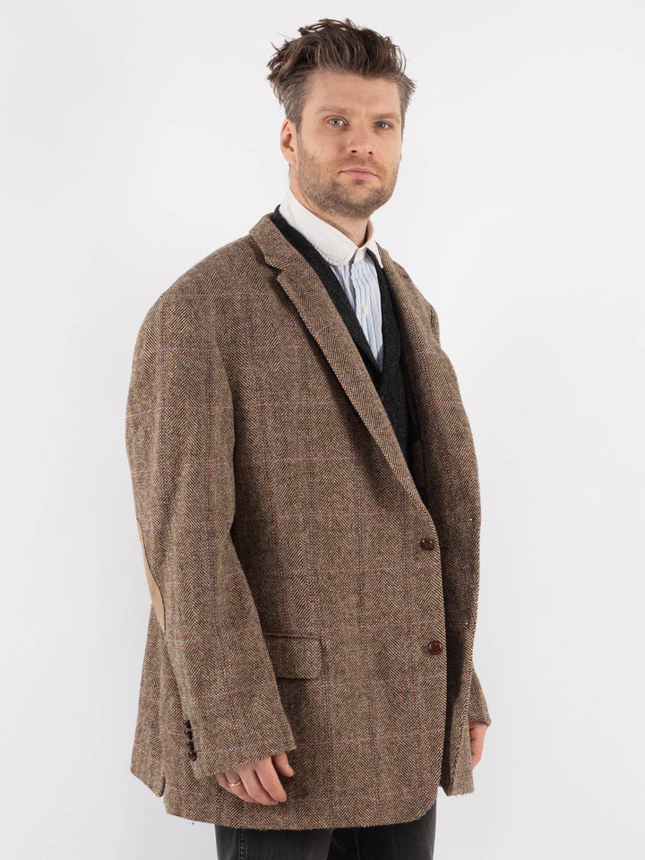 Vintage 90's Men Harris Tweed Jacket in Beige - NorthernGrip