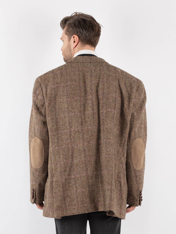 Vintage 90's Men Harris Tweed Jacket in Beige - NorthernGrip