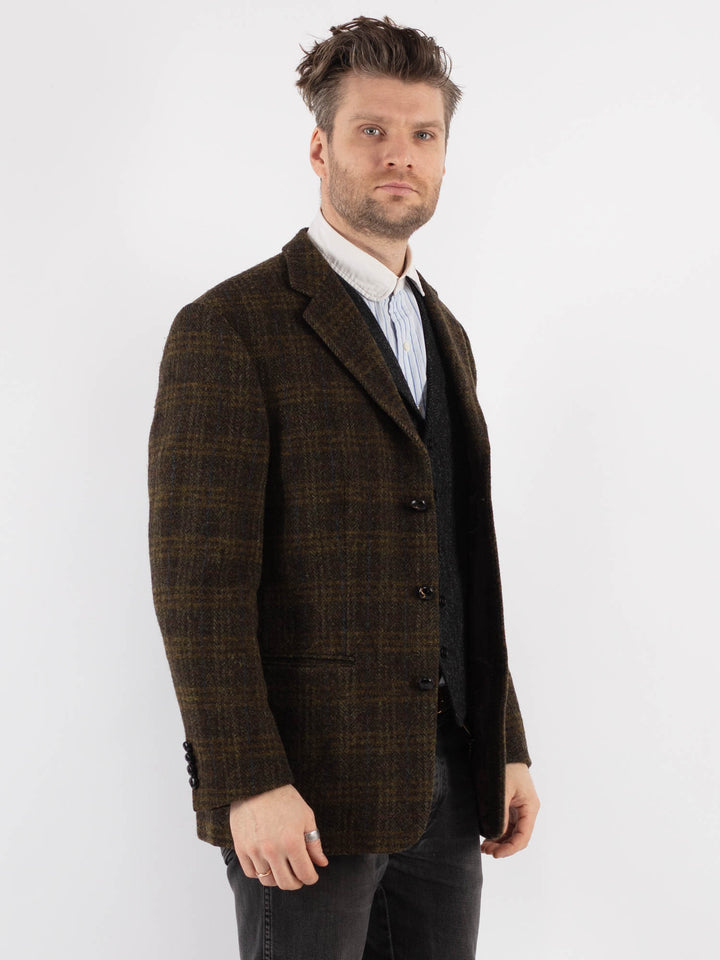 Vintage 90's Men Harris Tweed Jacket in Green - NorthernGrip