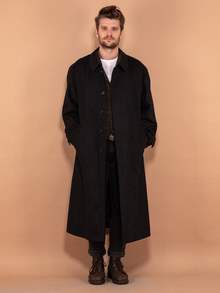 Vintage 90's Men Loden Wool Blend Coat in Gray - NorthernGrip