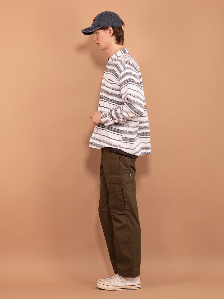 Vintage 90's Men Striped Long Sleeve Shirt - NorthernGrip