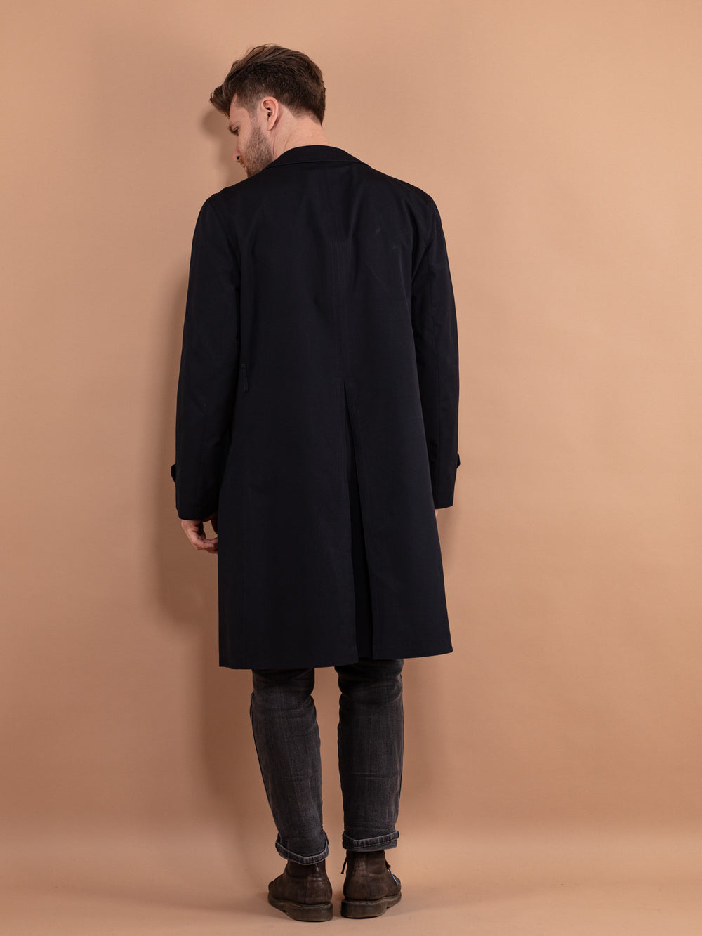 Vintage 90's Men Mac Coat in Blue - NorthernGrip