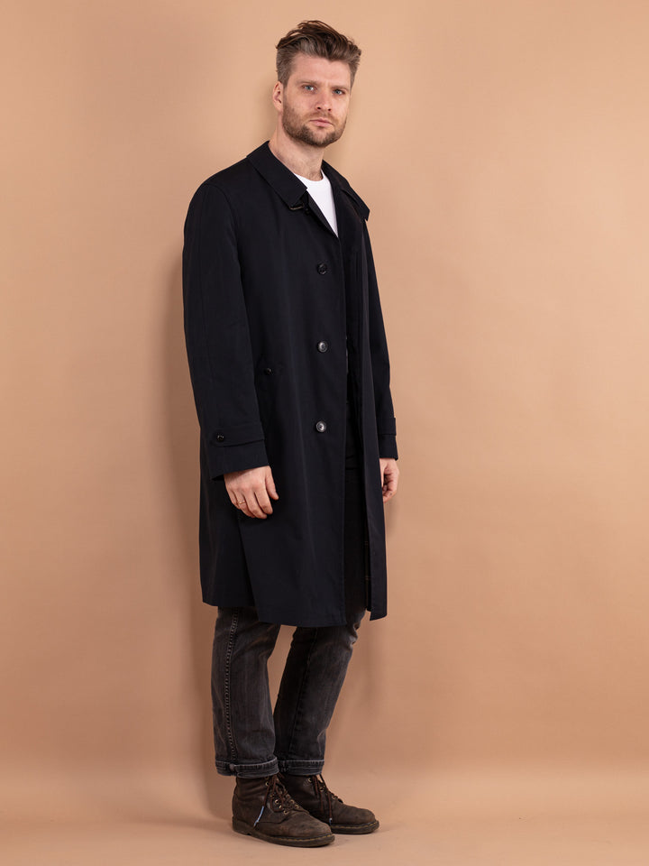 Vintage 90's Men Mac Coat in Blue - NorthernGrip