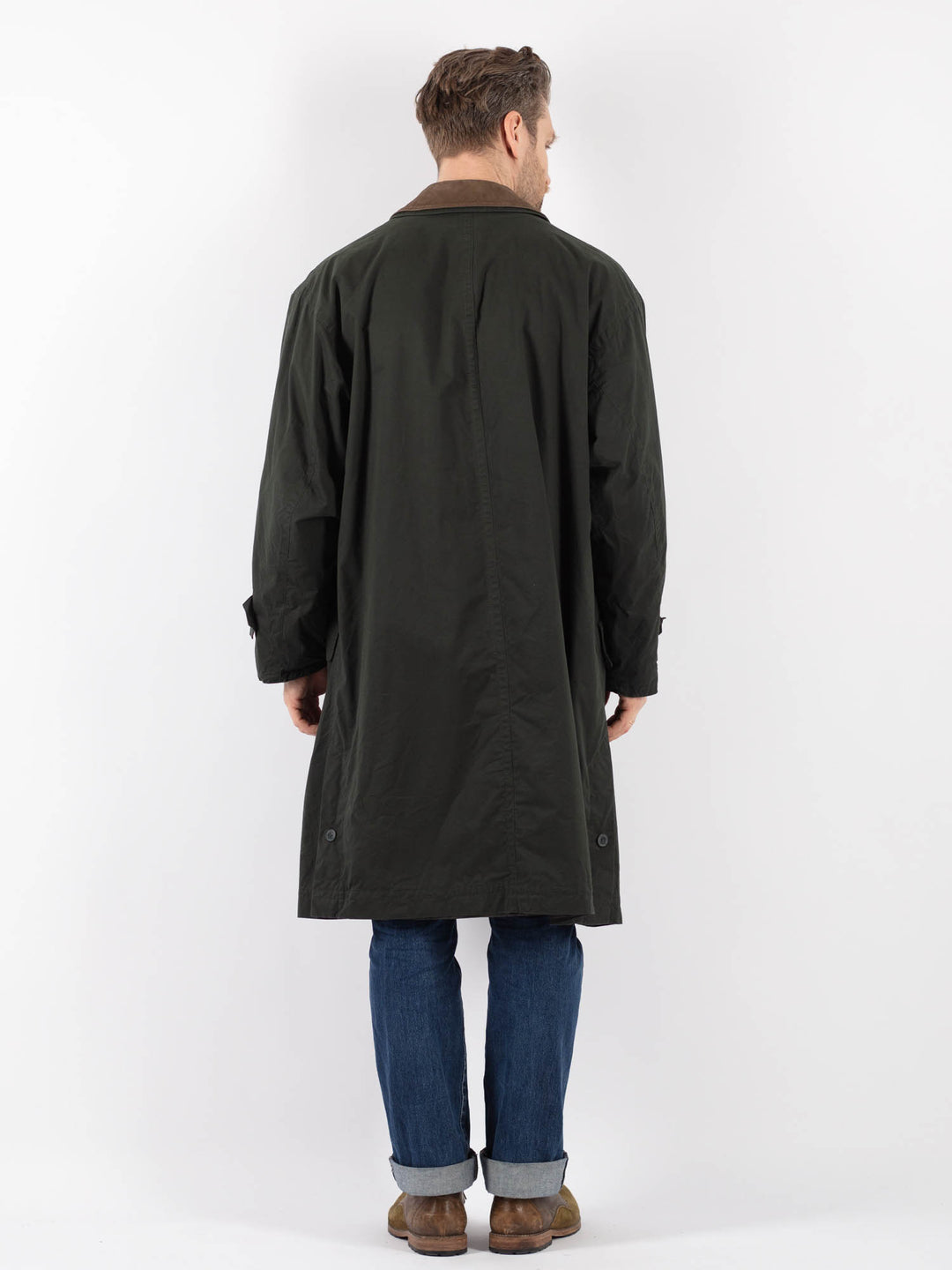 Vintage 90's Men Mac Coat in GreenZ1237