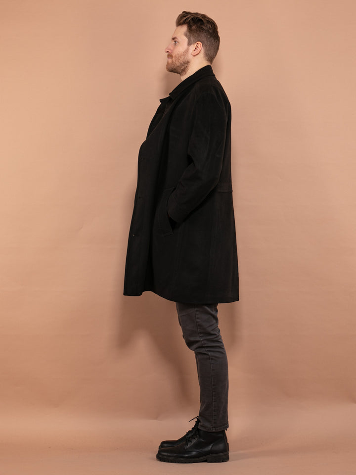 Vintage 90's Men Wool Blend Coat in Green Brown - NorthernGrip