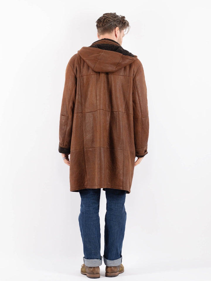 Vintage 00's Men Sheepskin Coat in BrownZ1520
