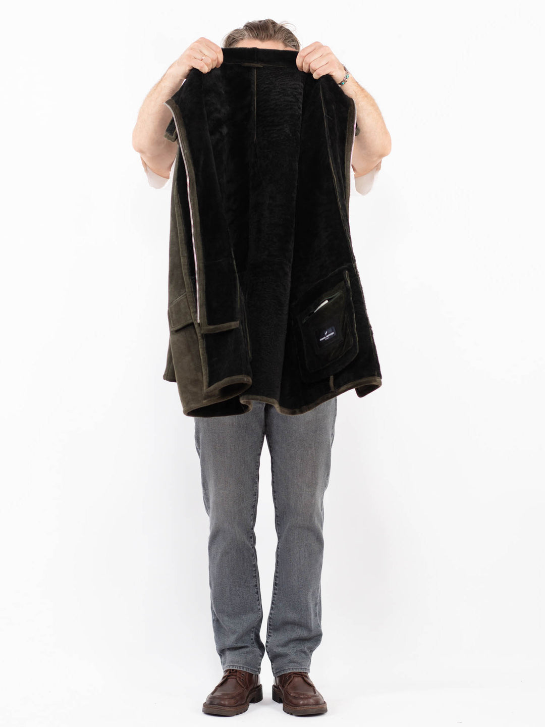 Vintage 90's Men Sheepskin in GreenZ2149