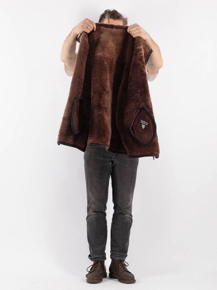 Vintage 90's Men Sheepskin Jacket in GrayZ593