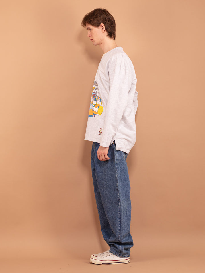 Vintage 90's Men Sweatshirt with Looney Tunes print - NorthernGrip
