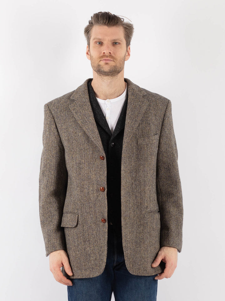 Vintage 90's Men Harris Tweed Jacket in BeigeZ1199