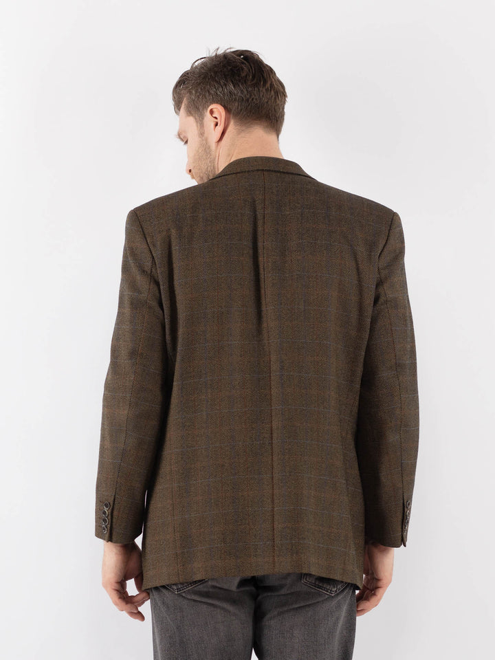 Vintage 90's Men Wool Blend Blazer Jacket in GreenZ1043