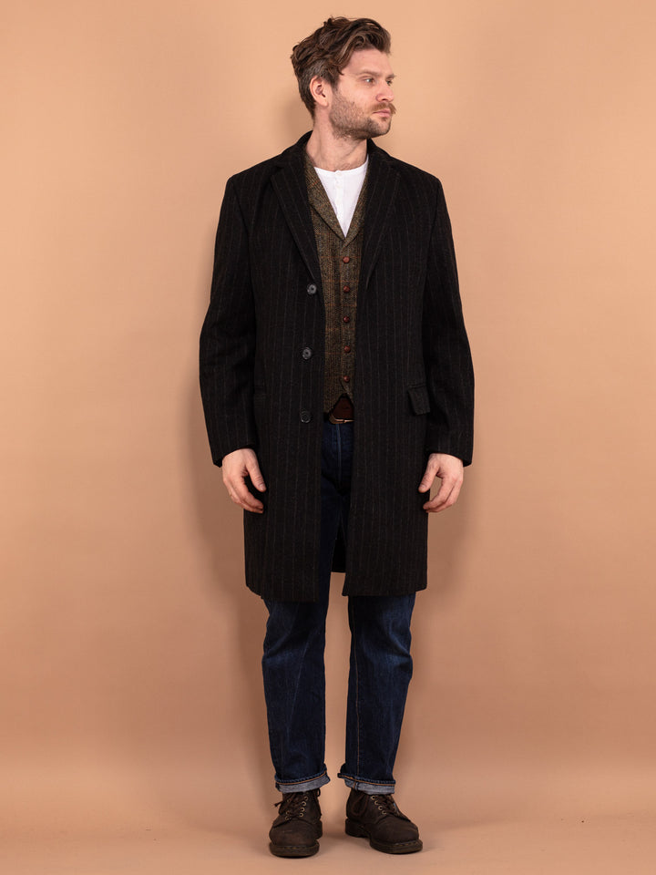 Vintage 90's Men Wool Blend Coat in Gray - NorthernGrip